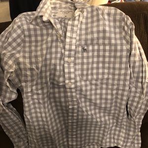 Abercrombie gray plaid button down